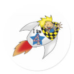rocket without text round stickers