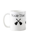 Rockin 'Dad, crossed black guitars mugs