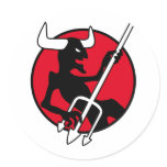 Rockin Devil Runde Sticker