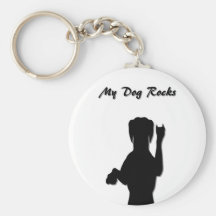 Rockin' Dog Basic Button Keychain