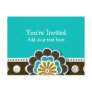 ROCKIN' FLOWER FABRIC INVITATION POST CARD