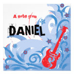 Rockin' guitar party thank you note card custom invitations