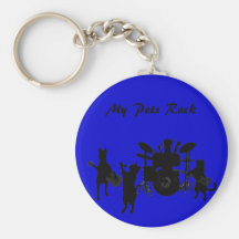 Rockin' Pets Basic Button Keychain