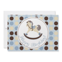 Rocking Horse Birthday Card B2 Invitations