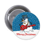Rocking Snowman Pinback Button