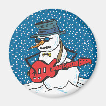 Rocking Snowman Refrigerator Magnet