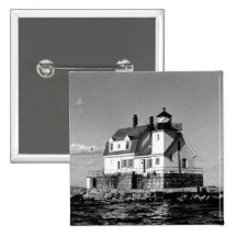 Rockland Harbour Breakwater Lighthouse Buttons
