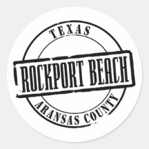 Rockport Beach Title Round Stickers