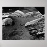 Rocks And Stream Nature Black White Print