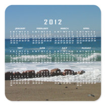 Rocks at the Beach; 2012 Calendar Square Stickers