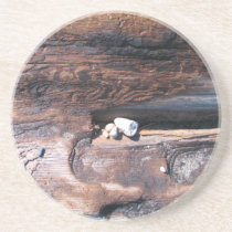 Rocks In Log Beverage Coasters