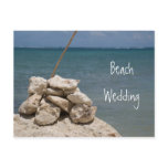 Rocks on Beach Wedding Announement Postcard
