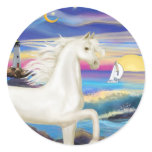 Rocks-Sea-White Arabian Horse stickers