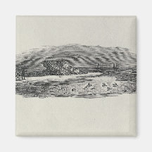 Rocks with Coastal Shipping, Fridge Magnet