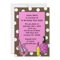 Rockstar Diva Birthday Invitations