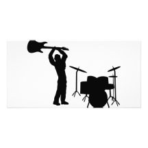 Rockstar drum guitar smasher photo card