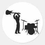 Rockstar drum guitar smasher stickers