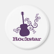 Rockstar Guitar Magnet, Purple