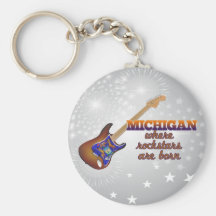 Rockstars are born in Michigan Keychain