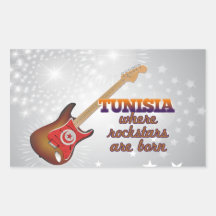 Rockstars are born in Tunisia Rectangular Stickers
