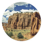 Rocky cliffs, Red Canyon, Utah rock formation Round Stickers
