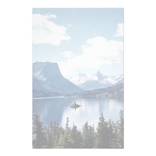 Rocky Mountain lake view, Glacier National Park, M Personalized Stationery