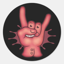 Rocky Rock Hand Round Sticker