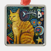 Rocky, The Rock Star Cat Products Christmas Ornaments