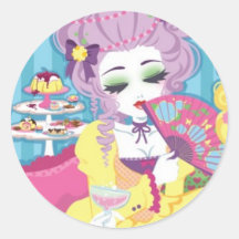 Rococo lady mini sticker