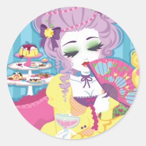 Rococo lady mini sticker