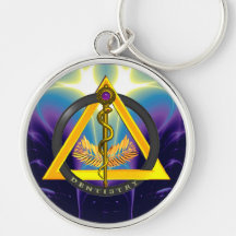 ROD OF ASCLEPIUS DENTIST DENTISTRY KEYCHAINS