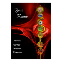 ROD OF ASCLEPIUS WITH 7 CHAKRAS ,SPIRITUAL ENERGY BUSINESS CARD TEMPLATES