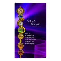 ROD OF ASCLEPIUS WITH 7 CHAKRAS ,SPIRITUAL ENERGY BUSINESS CARD TEMPLATE