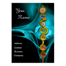 ROD OF ASCLEPIUS WITH 7 CHAKRAS ,SPIRITUAL ENERGY BUSINESS CARD TEMPLATES