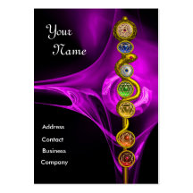 ROD OF ASCLEPIUS WITH 7 CHAKRAS ,SPIRITUAL ENERGY BUSINESS CARD TEMPLATE