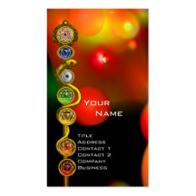 ROD OF ASCLEPIUS WITH 7 CHAKRAS ,SPIRITUAL ENERGY BUSINESS CARDS
