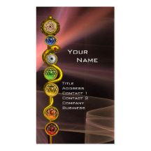 ROD OF ASCLEPIUS WITH 7 CHAKRAS ,SPIRITUAL ENERGY BUSINESS CARD