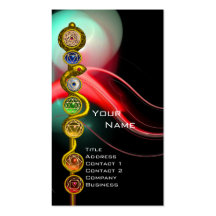 ROD OF ASCLEPIUS WITH 7 CHAKRAS ,SPIRITUAL ENERGY BUSINESS CARD TEMPLATE