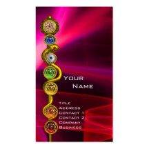 ROD OF ASCLEPIUS WITH 7 CHAKRAS ,SPIRITUAL ENERGY BUSINESS CARD