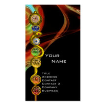 ROD OF ASCLEPIUS WITH 7 CHAKRAS ,SPIRITUAL ENERGY BUSINESS CARDS