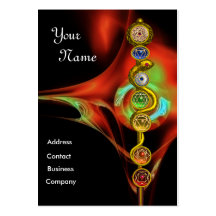 ROD OF ASCLEPIUS WITH 7 CHAKRAS ,SPIRITUAL ENERGY BUSINESS CARD TEMPLATES