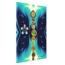 ROD OF ASCLEPIUS WITH 7 CHAKRAS ,SPIRITUAL ENERGY GALLERY WRAPPED CANVAS