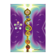 ROD OF ASCLEPIUS WITH 7 CHAKRAS ,SPIRITUAL ENERGY GALLERY WRAPPED CANVAS