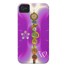 ROD OF ASCLEPIUS WITH 7 CHAKRAS ,SPIRITUAL ENERGY iPhone 4 Case-Mate CASE