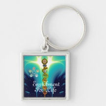 ROD OF ASCLEPIUS WITH 7 CHAKRAS ,SPIRITUAL ENERGY KEYCHAIN