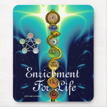 ROD OF ASCLEPIUS WITH 7 CHAKRAS ,SPIRITUAL ENERGY MOUSEMAT