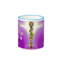ROD OF ASCLEPIUS WITH 7 CHAKRAS ,SPIRITUAL ENERGY COFFEE MUGS