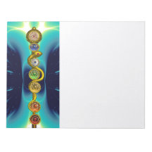 ROD OF ASCLEPIUS WITH 7 CHAKRAS ,SPIRITUAL ENERGY MEMO NOTEPAD