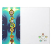 ROD OF ASCLEPIUS WITH 7 CHAKRAS ,SPIRITUAL ENERGY MEMO PADS