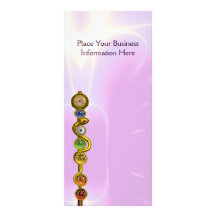 ROD OF ASCLEPIUS WITH 7 CHAKRAS ,SPIRITUAL ENERGY PERSONALIZED RACK CARD
